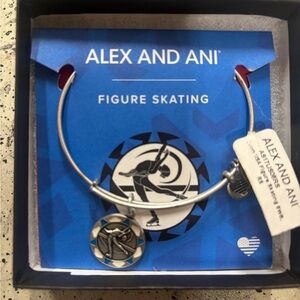 Alex and Ani Silver Skating Charm Bracelet